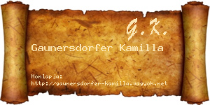 Gaunersdorfer Kamilla névjegykártya